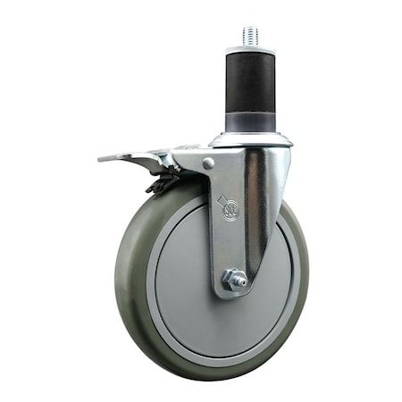 Service Caster 6'' Gray Poly Swivel 1-5/8'' Expanding Stem Caster Total Lock Brake SCC-EXTTL20S614-PPUB-158